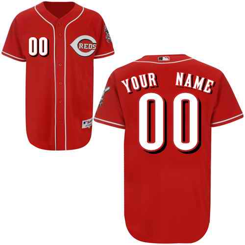 Men's Cincinnati Reds Majestic Alternate Scarlet Flex Base Authentic Collection Custom Jersey