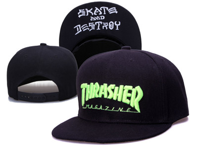 Thrasher Skate And Destroy Fluorescent Green Logo Fashion Adjustable Hat 102