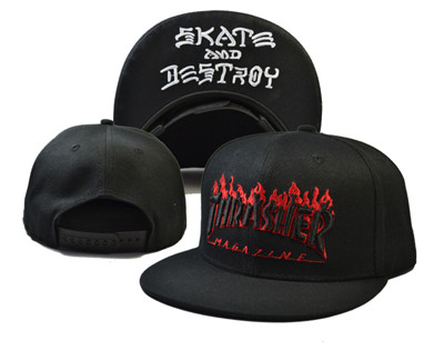 Thrasher Flame Skate And Destroy Black Fashion Adjustable Hat L5