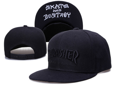 Thrasher Skate And Destroy Black Snapback Adjustable Hat L102