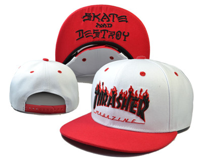 Thrasher Skate And Destroy White Snapback Adjustable Hat03