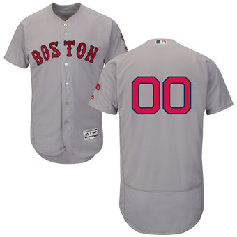 Men's Boston Red Sox Majestic Road Gray Flex Base Authentic Collection Custom Jersey
