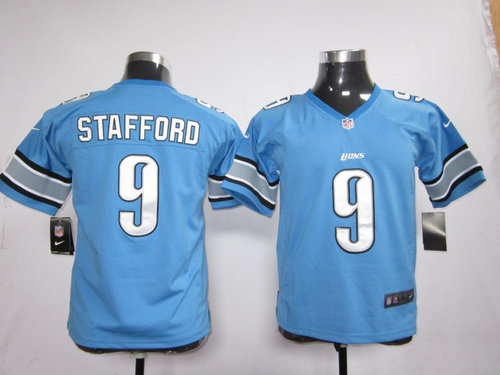 Nike NFL Youth Detroit Lions 9# Matthew Stafford Blue jerseys