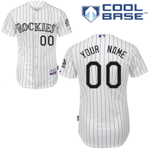 Rockies White Customized Men Cool Base Jersey