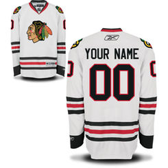 Reebok Chicago Blackhawks Men's Premier Away Custom Jersey - White