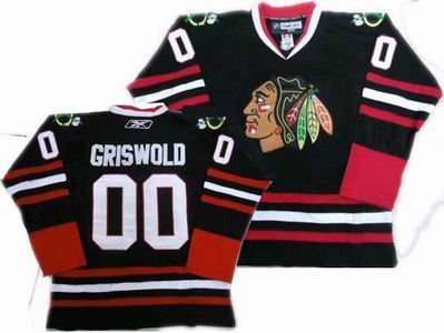 Chicago Blackhawks 00 Clark Griswold black jerseys