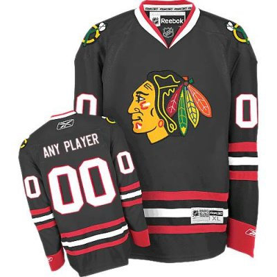 Customized Chicago Blackhawks Jersey Black New Third Man Jersey