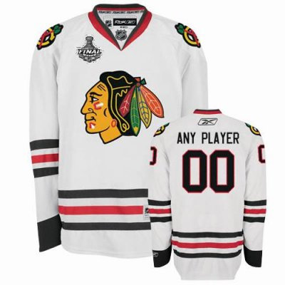 Customized Chicago Blackhawks Jersey White Road Stanley Cup Finals Man Jersey