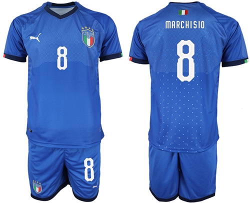 Italy #8 Marchisio Home Soccer Country Jersey