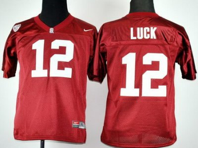 Kids Stanford Cardinal 12# Andrew Luck Red College Football NCAA Youth Jerseys