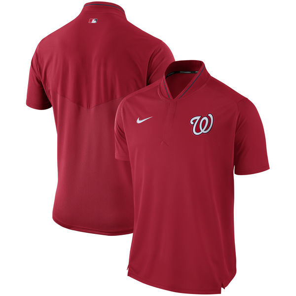 Men's Washington Nationals Nike Red Authentic Collection Elite Performance Polo