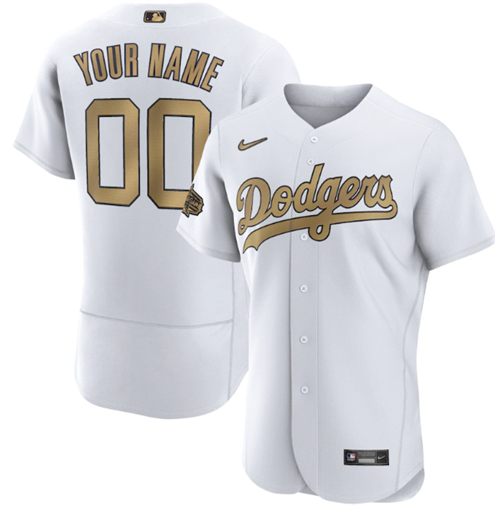 Men's Los Angeles Dodgers Active Player Custom 2022 All-Star White Flex Base Stitched Baseball Jersey
