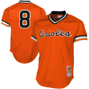 Custom Men's Baltimore Orioles Mitchell & Ness Orange 1988 Cooperstown Mesh Batting Practice Jersey