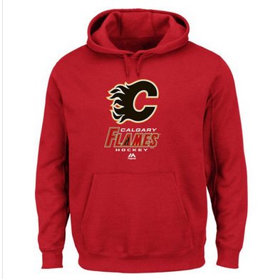 Calgary Flames Majestic Critical Victory VIII Fleece Hoodie Red