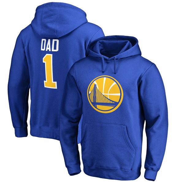 Men's Golden State Warriors Royal #1 Dad Pullover Hoodie