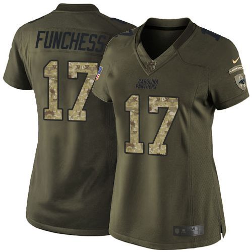 Nike Panthers #17 Devin Funchess Green Women's Stitched NFL Limited Salute to Service Jersey