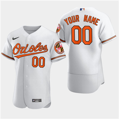 Men's Custom Baltimore Orioles Custom Nike Flexbase White Jersey