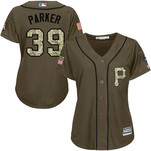 Pirates #39 Dave Parker Green Salute to Service Women's Stitched MLB Jersey