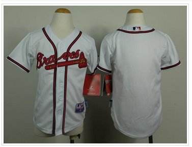 Youth Atlanta Braves Blank White Cool Base Baseball Jersey