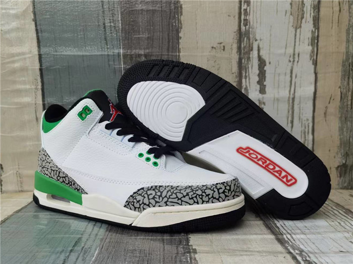 Men's Running Weapon Air Jordan 3 Green White Shoes 062