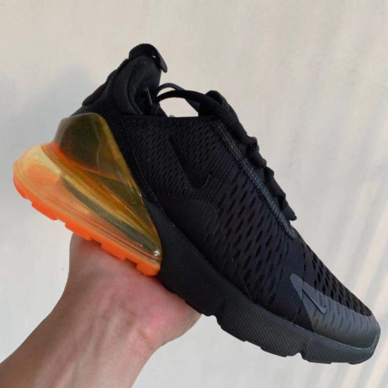 Men's Hot Sale Running Weapon Air Max 270 Black Orange Shoes 0106