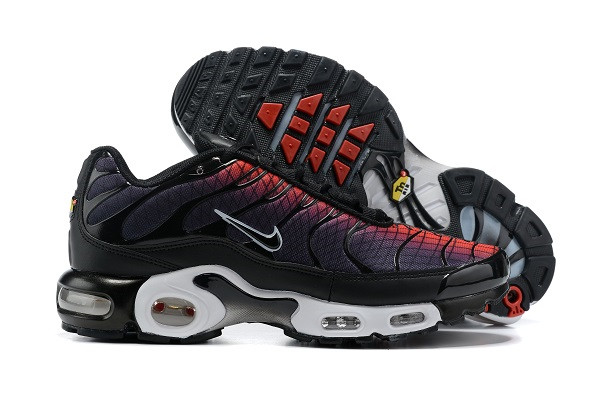 Men's Hot Sale Running Weapon Air Max TN Shoes Black Red 0186