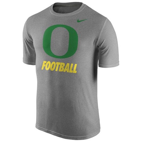 Oregon Ducks Legend Logo Performance T-Shirt Heather Gray