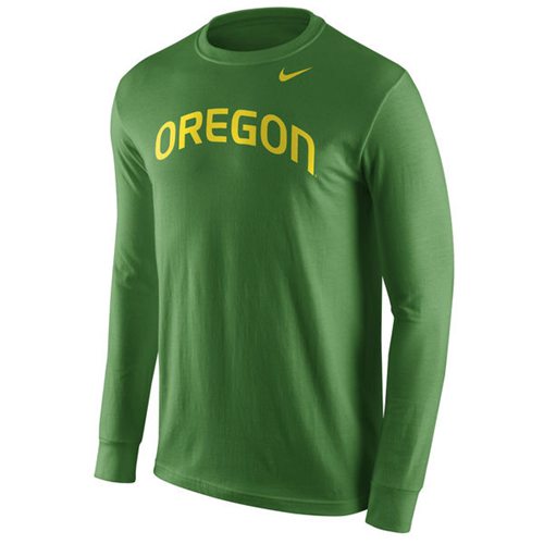 Oregon Ducks Wordmark Long Sleeves T-Shirt Green