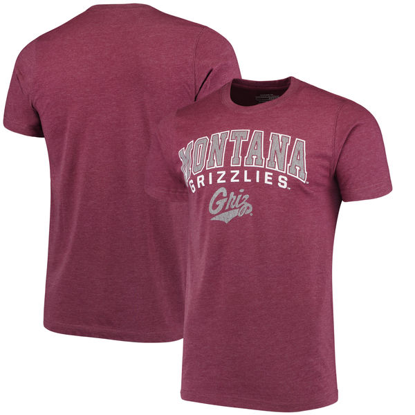 Montana Grizzlies Colosseum Distressed Arch Over Logo Women T-Shirt - Maroon
