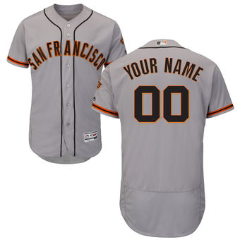 Men's San Francisco Giants Majestic Road Gray Flex Base Authentic Collection Custom Jersey