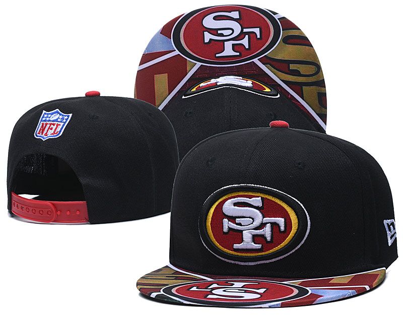 49ers Team logo Snapback Hat Black--LH