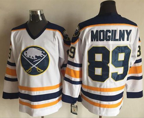 Sabres #89 Alexander Mogilny White CCM Throwback Stitched NHL