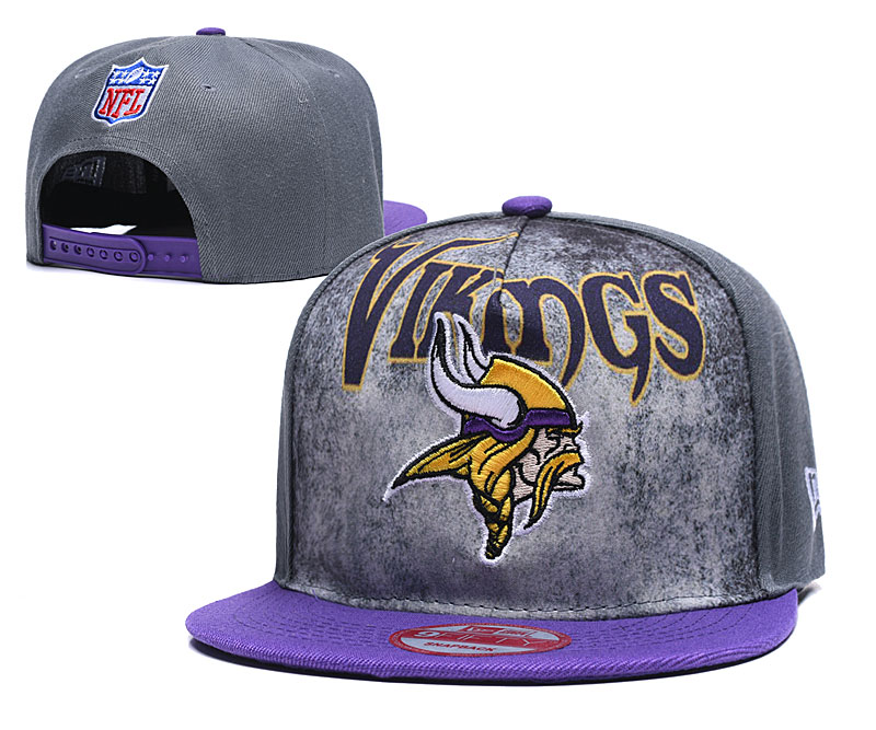 Vikings Team Logo Gray Adjustable Hat TX