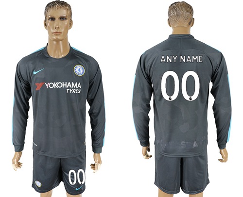 Chelsea Personalized Sec Away Long Sleeves Soccer Club Jersey