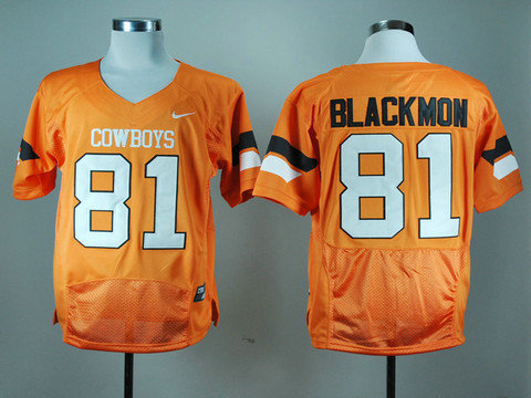 NCAA Oklahoma State Cowboys 81 blackmon orange jerseys