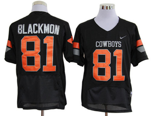 Nike Oklahoma State Cowboys Justin Blackmon 81 Black Pro Combat College Football Jerseys