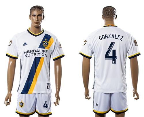 Los Angeles Galaxy #4 Gonzalez Home Soccer Club Jersey