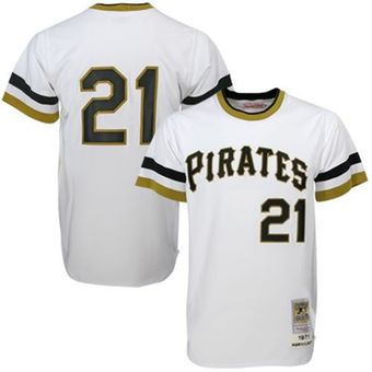 Men's Pittsburgh Pirates Roberto Clemente Mitchell & Ness White 1971 Authentic Throwback Jersey