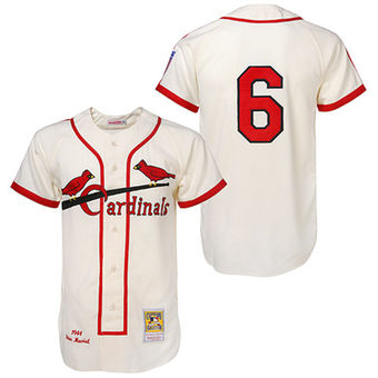 Mens St. Louis Cardinals Stan Musial Mitchell & Ness Cream MLB Authentic Jersey