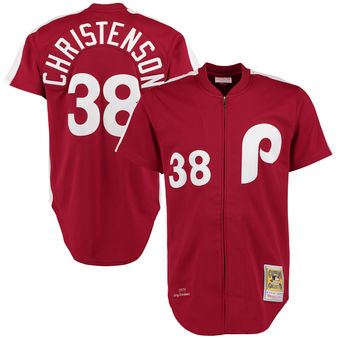 Men's 1981 Philadelphia Phillies Larry Christenson Mitchell & Ness Maroon Authentic Throwback Jersey