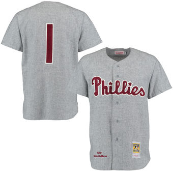 Men's 1950 Philadelphia Phillies Richie Ashburn Mitchell & Ness Gray Authentic Throwback Jersey