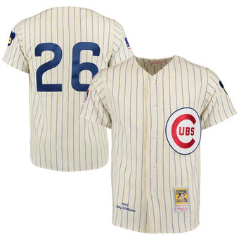 Men's 1969 Chicago Cubs Billy Williams Mitchell & Ness White Royal Authentic Throwback Jersey