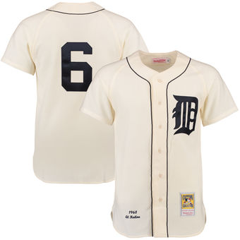 Men's Detroit Tigers 1968 Al Kaline Mitchell & Ness Cream Authentic Throwback Jersey