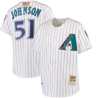 Men's Arizona Diamondbacks Randy Johnson Mitchell & Ness White Authentic Jersey