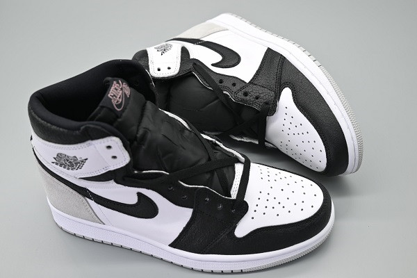 Men's Running Weapon Air Jordan 1 Black White Shoes Top 0234