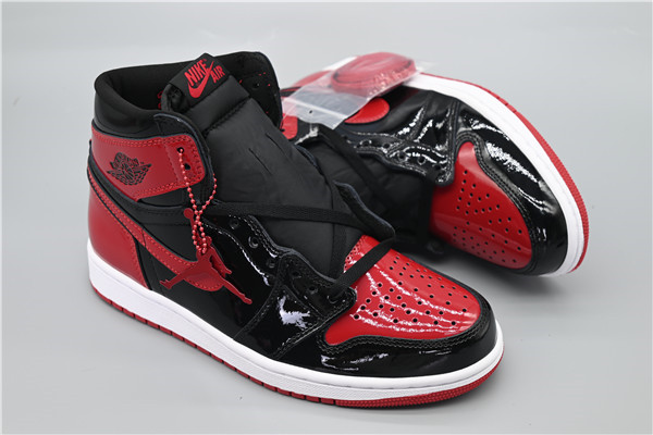 Men's Running Weapon Air Jordan 1 Black Red Shoes 0232