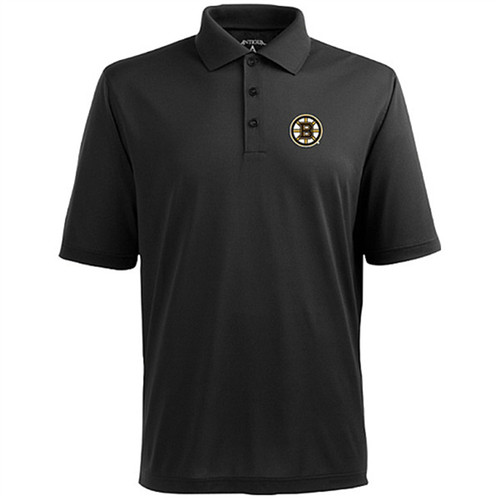 Boston Bruins Antigua Pique Xtra-Lite Polo - Black