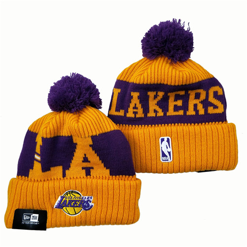 Lakers Team Logo Gold Knit Hat YD