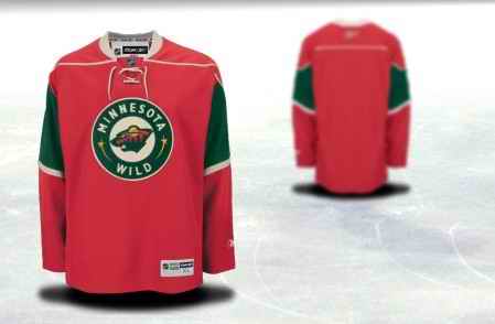 Minnesota Wilds Men Customized Red Jersey