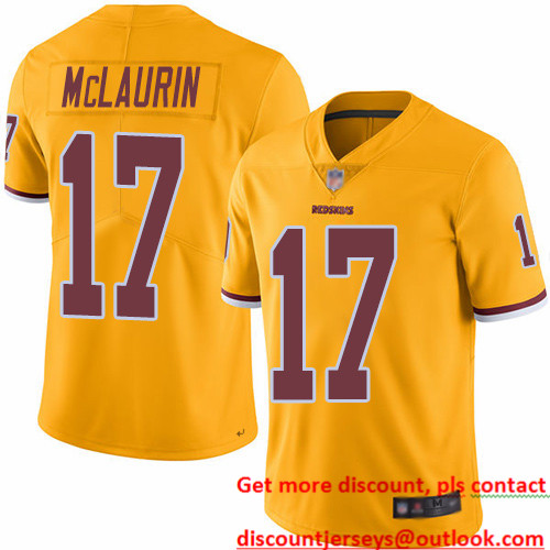 Redskins #17 Terry McLaurin Gold Men's Stitched Football Limited Rush Jersey